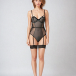 Adeline Black Lace Bodysuit - Dear Eve Lingerie