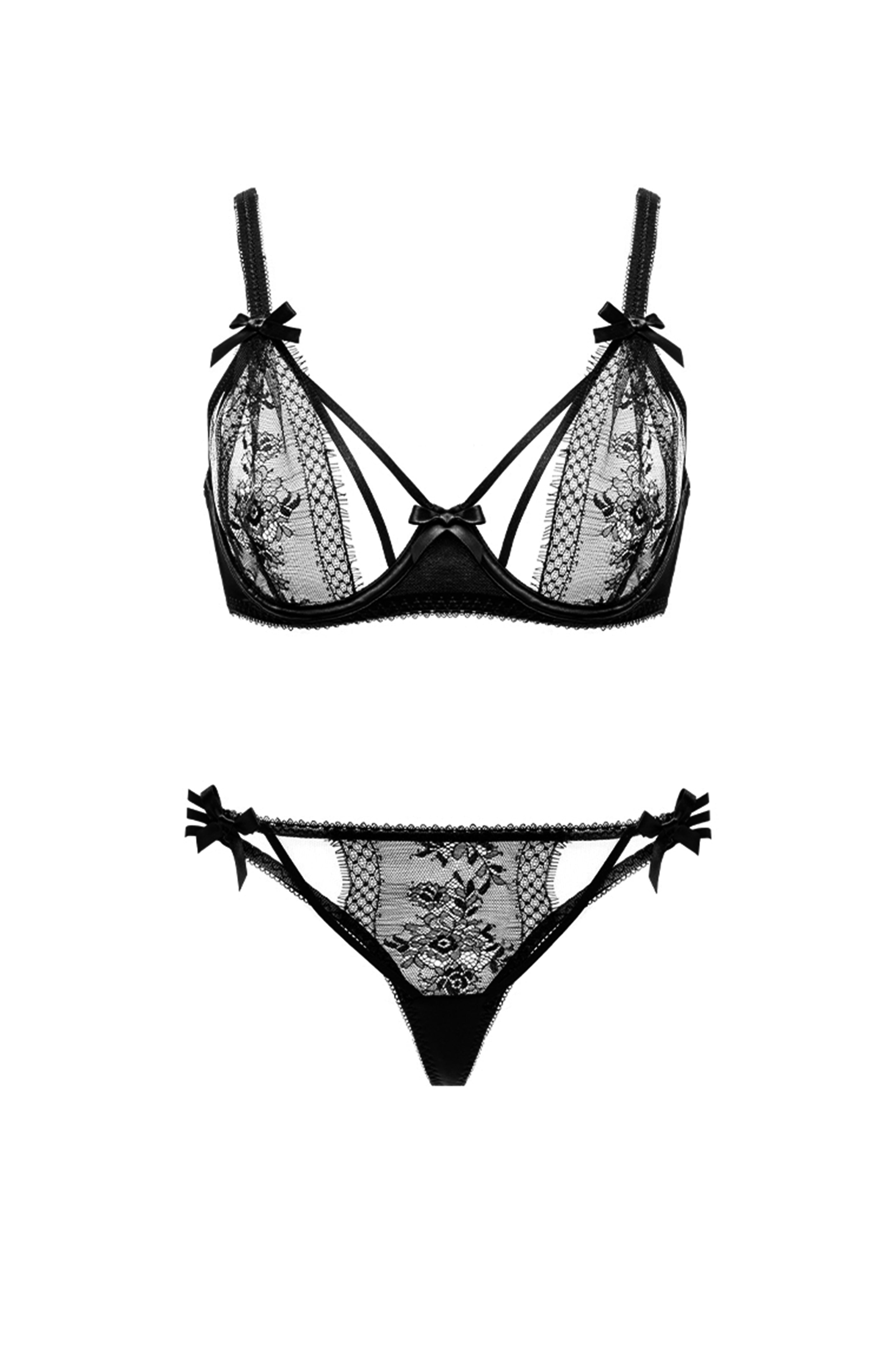 Selene Underwire Bra & G-String Lace Set - Dear Eve Lingerie - Sexy Petite Lingerie