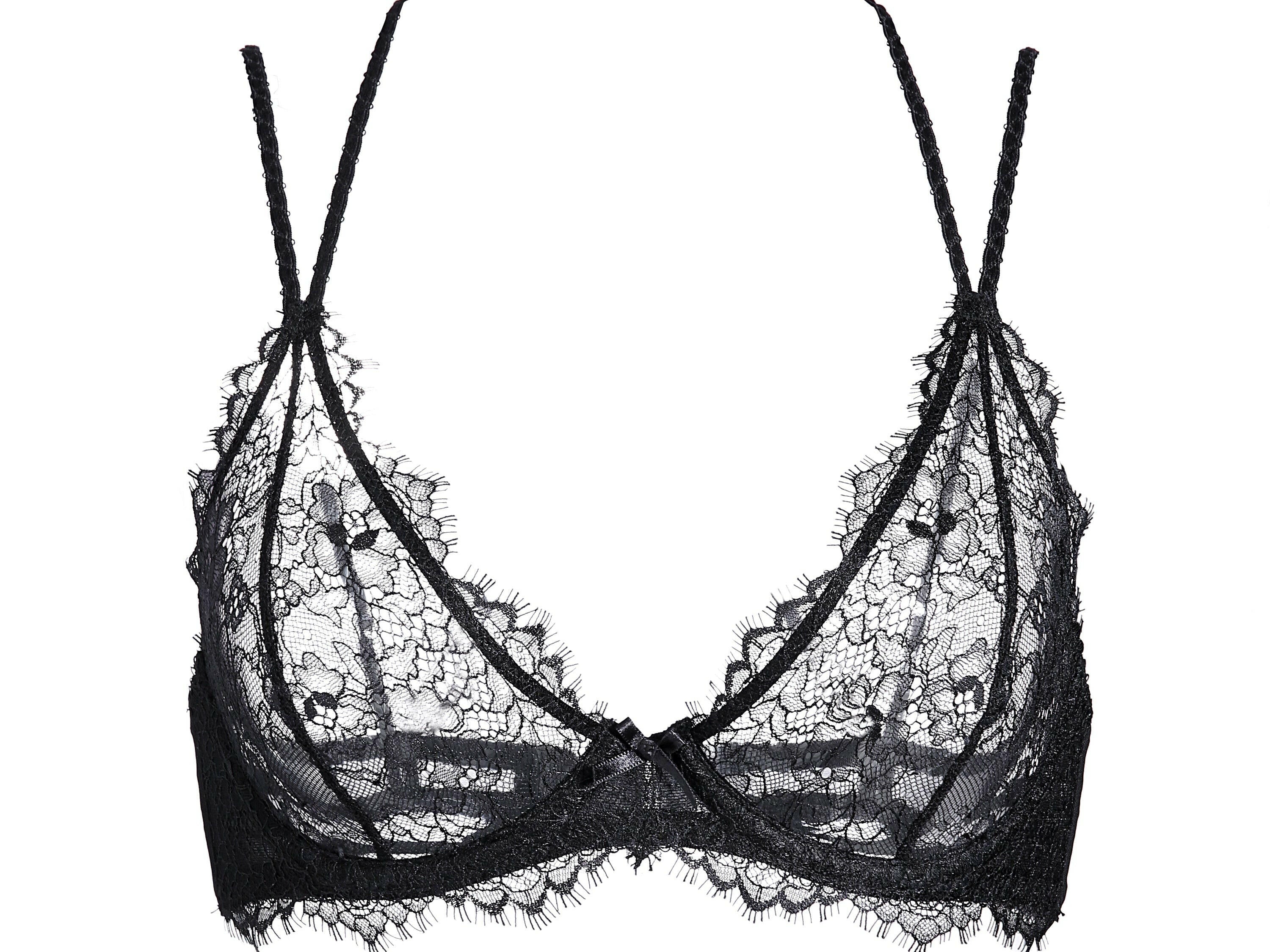 Pluma Black Lace Underwire Bra - Dear Eve Lingerie