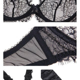 Pluma Black Lace Underwire Bra - Dear Eve Lingerie
