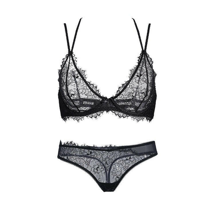 Pluma Black Lace Underwire Bra - Dear Eve Lingerie